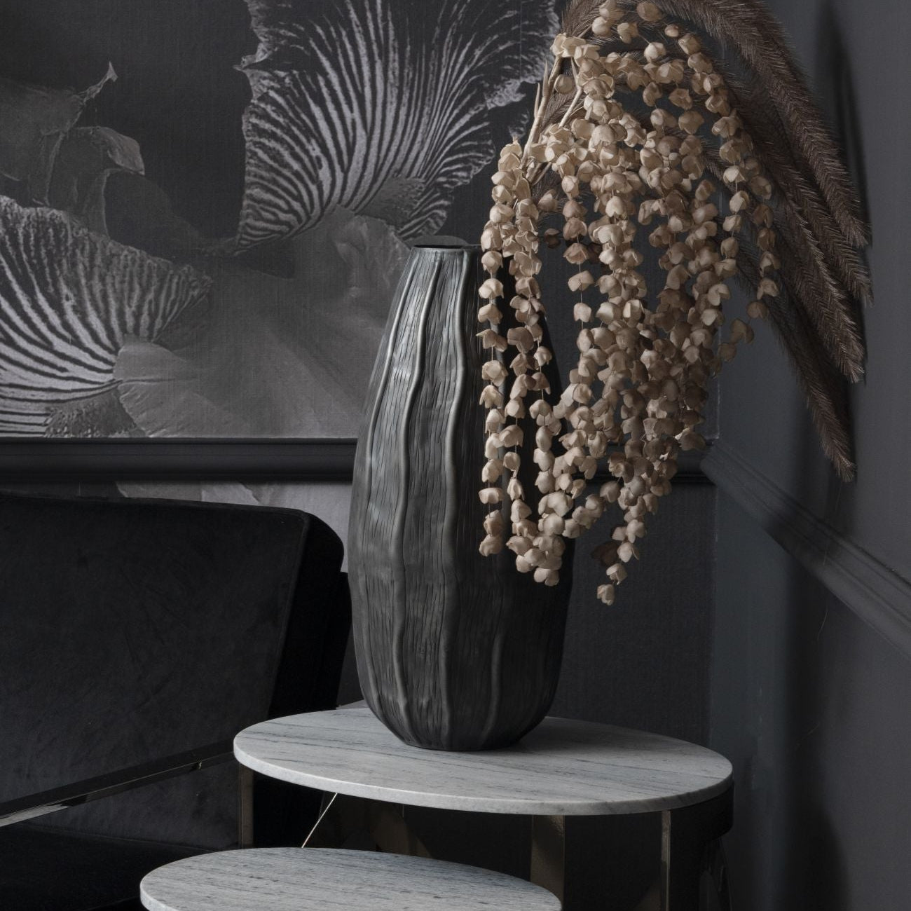 Pelham Matte Black Textured Tall Vase